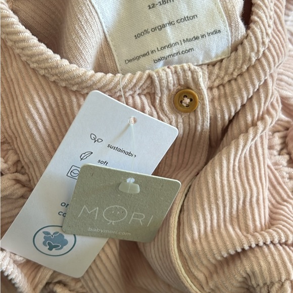 Mori Organic Cotton Matching Twin Dresses Ruffled Corduroy Casual Dresses 12-18m - Picture 2 of 2